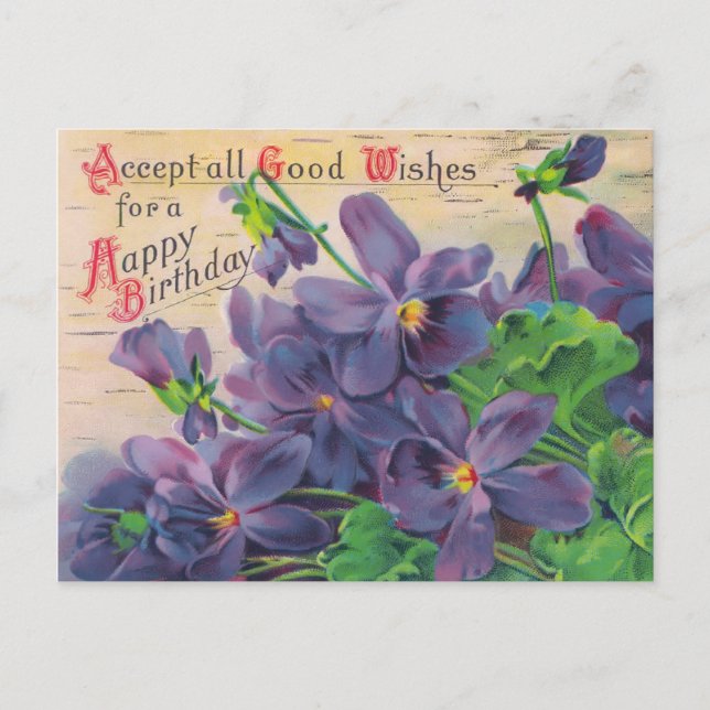 Vintage Birthday Postcard (Front)