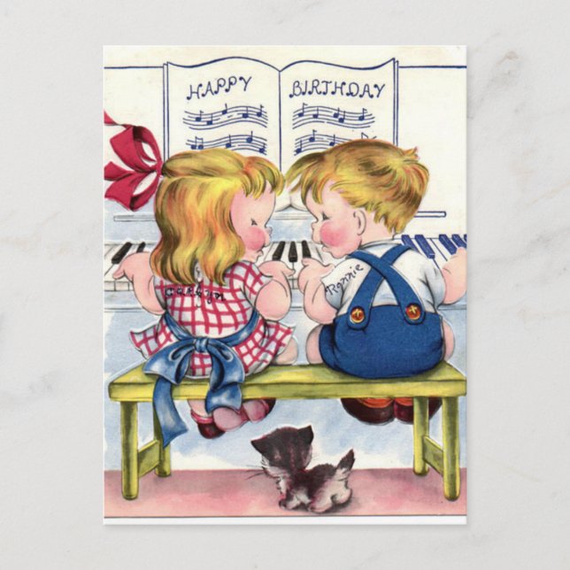 Vintage Birthday Postcard (Front)