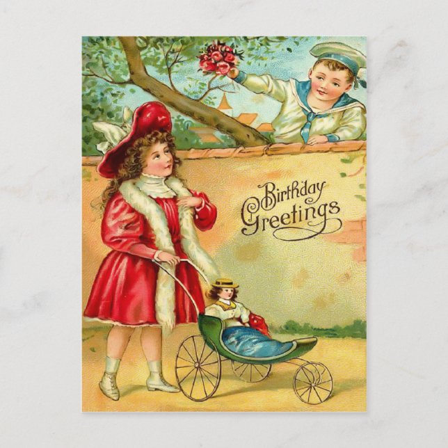 Vintage Birthday Postcard (Front)
