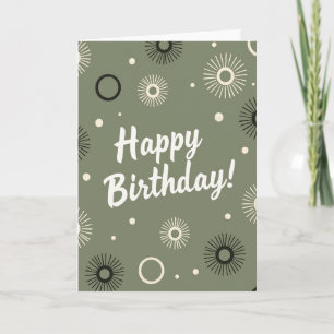 Vintage Birthday Sage Pattern Card