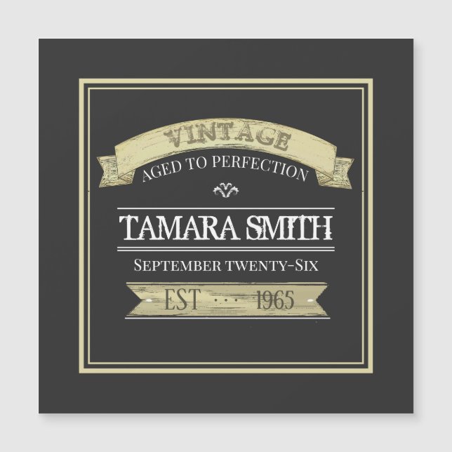 Vintage Birthday Sign Rustic Over The Hill (Front)