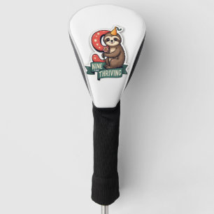 Vintage Birthday Sloth Girl Party Vector Design 2 Golf Head Cover