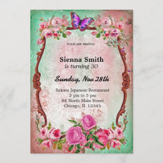 Vintage birthday style invitation