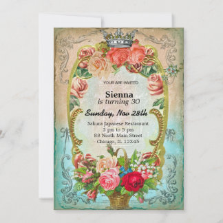 Vintage birthday style invitation