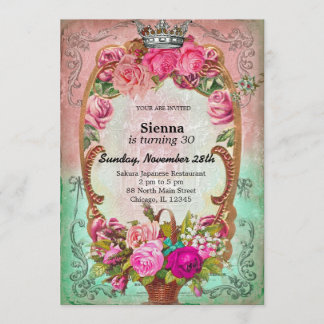 Vintage birthday style invitation
