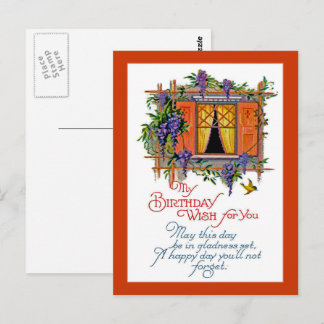 Vintage Birthday Wish Postcard
