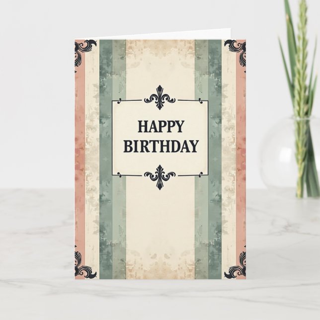 Vintage Birthday Wishes Card (Front)