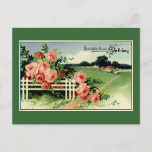"Vintage Birthday Wishes" Postcard