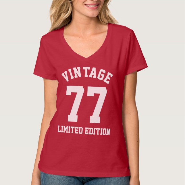 Vintage Birthday Year Ltd Custom Jersey T-Shirt (Front)