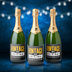 Vintage Birthday Year Original The Man ...  Sparkling Wine Label