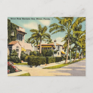 Vintage Biscayne Bay, Miami, Florida Postcard