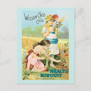 Vintage Biscuit Girls Postcard