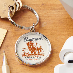 Vintage Bison – Badlands National Park Key Ring
