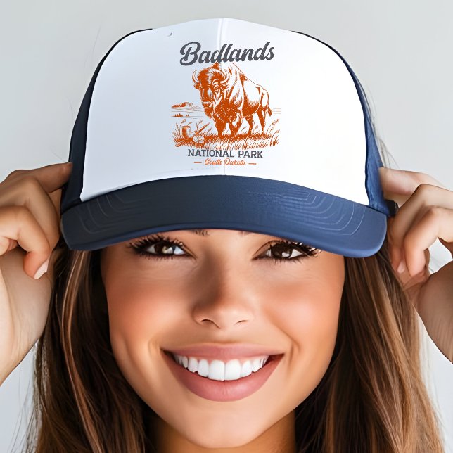 Vintage Bison – Badlands National Park  Trucker Hat (Creator Uploaded)
