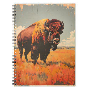 Vintage Bison Illustration Notebook