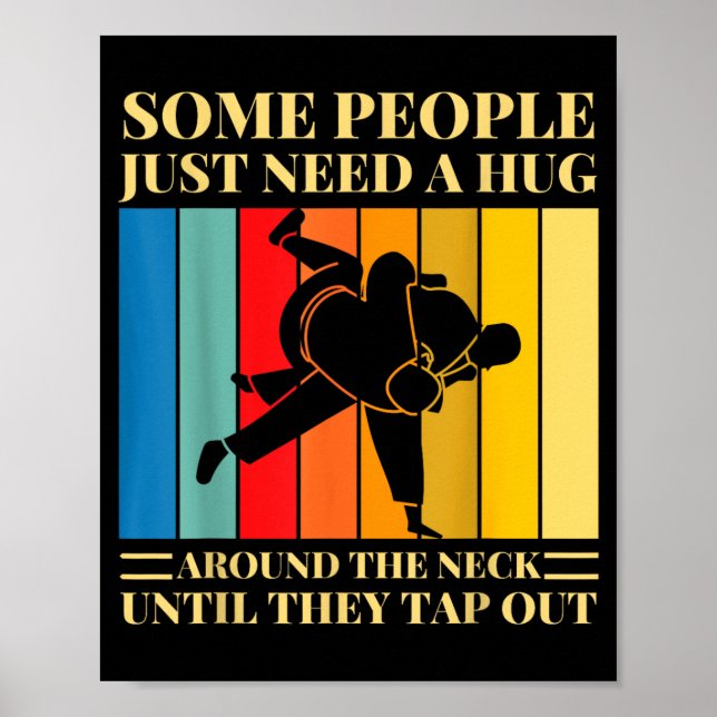 Vintage BJJ Brazilian Jiu Jitsu Funny Poster (Front)