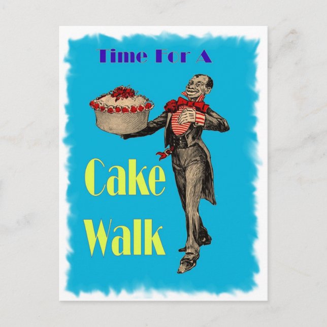 Vintage Black Americana CAKE WALK Postcard (Front)