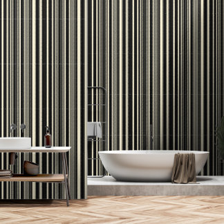 Vintage Black and off-white stripes Wallpaper