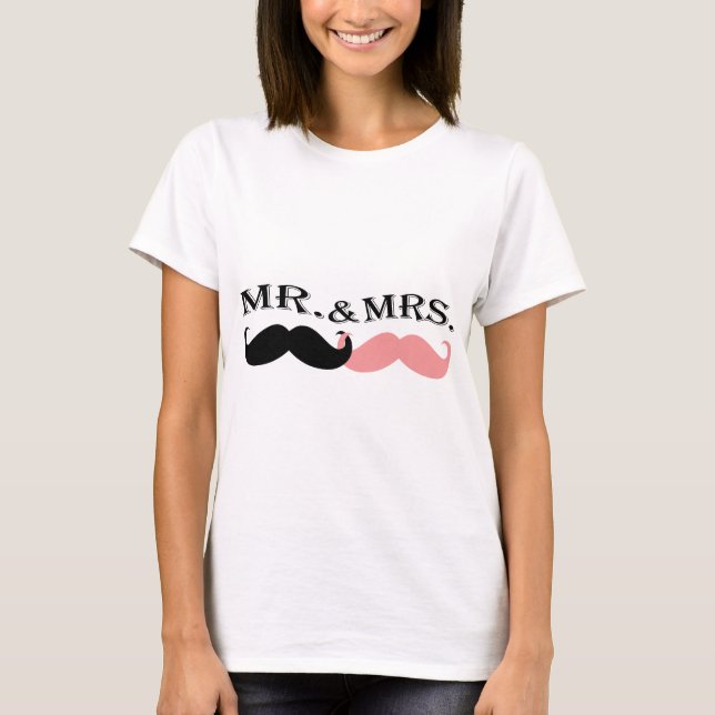 Vintage Black and Pink Moustache T-Shirt (Front)