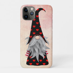 Vintage Black and Red Gnome with hearts Watercolor Case-Mate iPhone Case