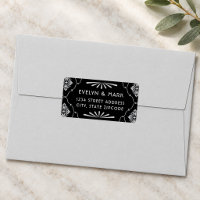 Vintage Black and Silver Art Deco Wedding Address