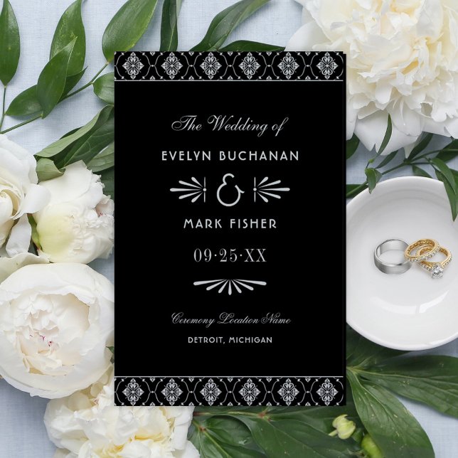 Vintage Black and Silver Art Deco Wedding Programs (Creator Uploaded)