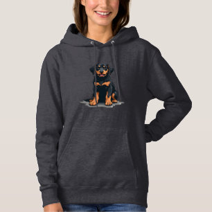 Vintage Black and Tan Dog Back View Illustration P Hoodie