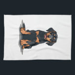 Vintage Black and Tan Dog Back View Illustration P Tea Towel<br><div class="desc">Vintage Black and Tan Dog Back View Illustration Pet Lover Design 2</div>