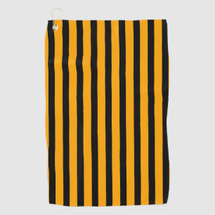 Vintage Black and Tangerine Classic Striped Golf Towel