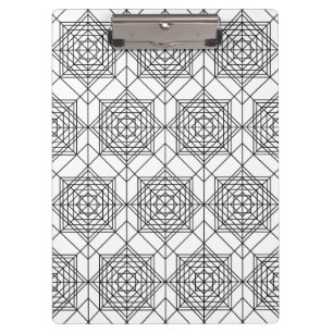 Vintage Black and White Abstract Linear Pattern Clipboard