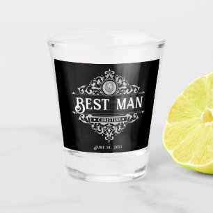 Vintage Black and White Best Man Shot Glass