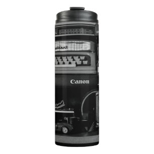 VINTAGE BLACK AND WHITE CAMERA THERMAL TUMBLER