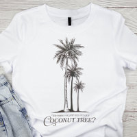 Vintage Black and White Coconut Tree Graphic