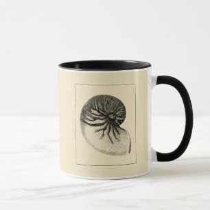 Vintage Black and White Conch Shell Mug