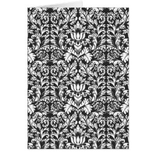 Vintage Black and White Damask Lace Brocade