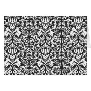 Vintage Black and White Damask Lace Brocade