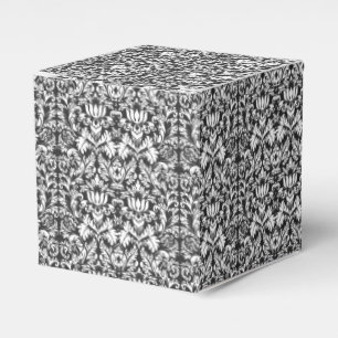 Vintage Black and White Damask Lace Brocade Favour Box