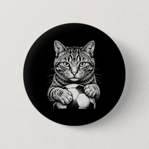 Vintage Black And White Feline Cool Sports Tabby C 6 Cm Round Badge