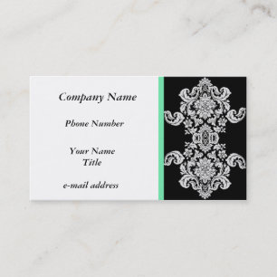 Vintage Black and White Floral Design Business Card