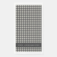 Vintage Black and White Gingham Plaid Personalised