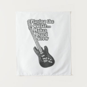 Vintage black and white guitar for guitarists tapestry