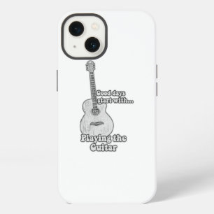 Vintage black and white guitar iPhone 13 case
