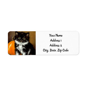 Vintage Black and White Halloween Cat