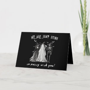 Vintage Black and White Halloween Party Invitation