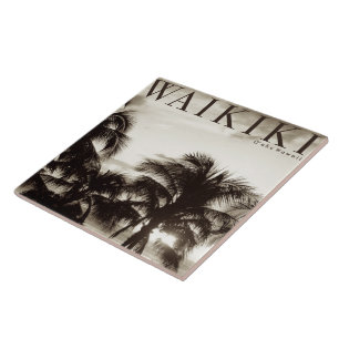 Vintage Black and white Hawaii Tile