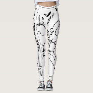 Vintage black and white illustration legging