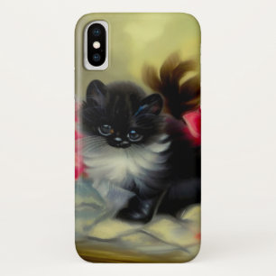 Vintage Black and White Kitten Painting Case-Mate iPhone Case