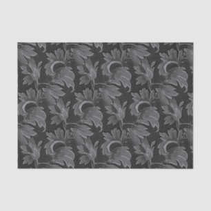 Vintage Black and White Leaf Flora Pattern Tissue Paper