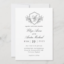 Vintage Black and White Monogram Wedding