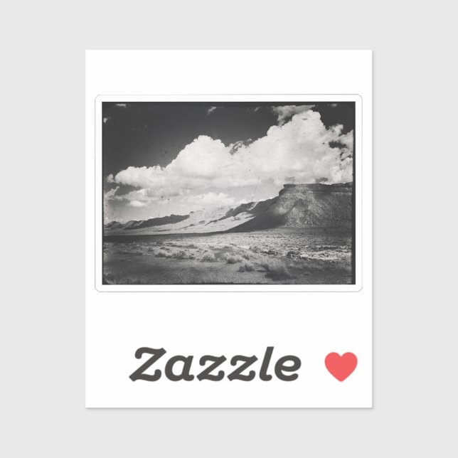 Vintage Black and White Mountain Landscape Photo (Sheet)